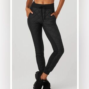 Alo Airbrush Winter Warm High-Waist Moto Puffer Pant, S